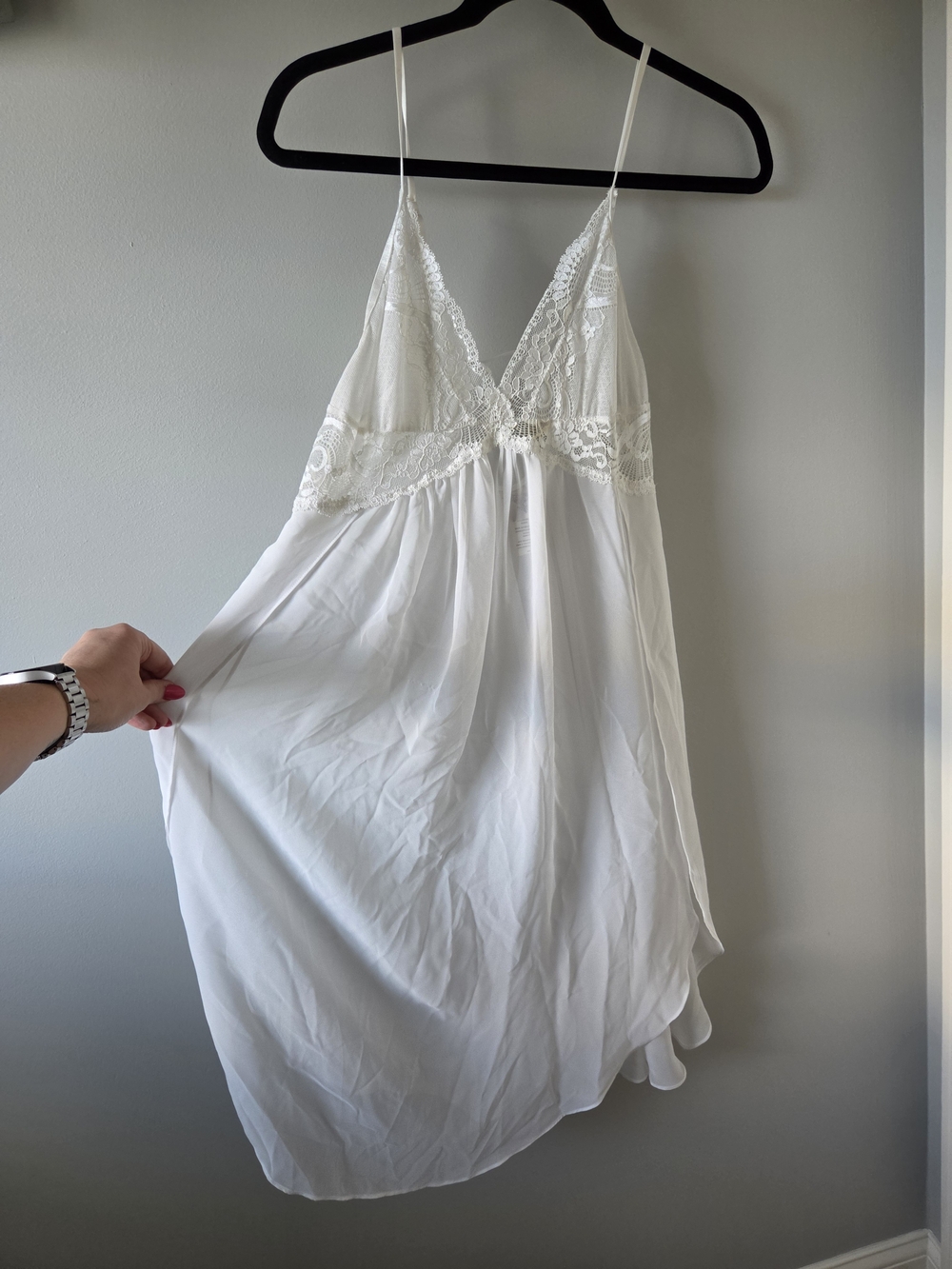 White Lace-Trim Slip Dress - Women's Intimates